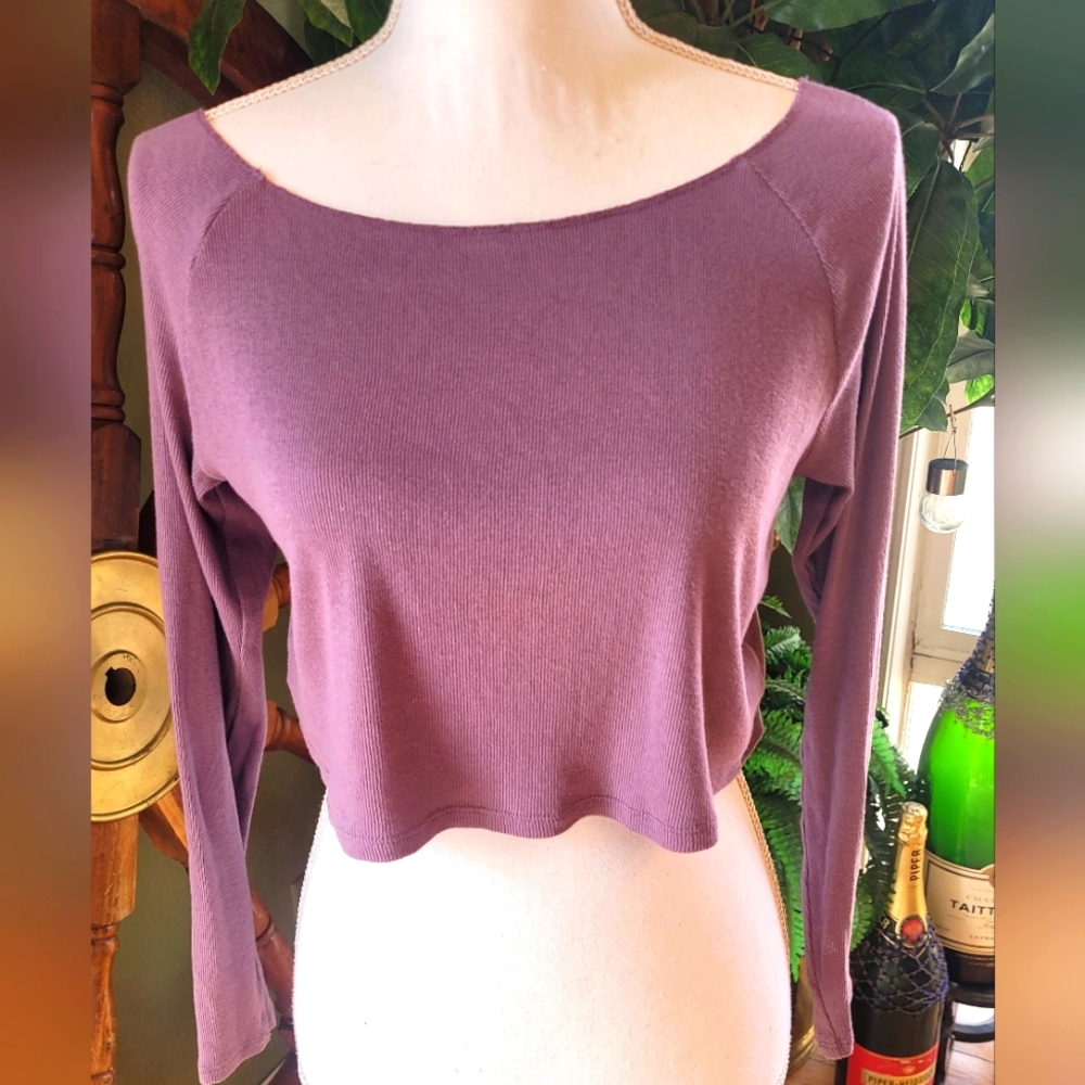 Wild Fable Purple XXL Long Sleeve Off the Shoulder T-Shirt
